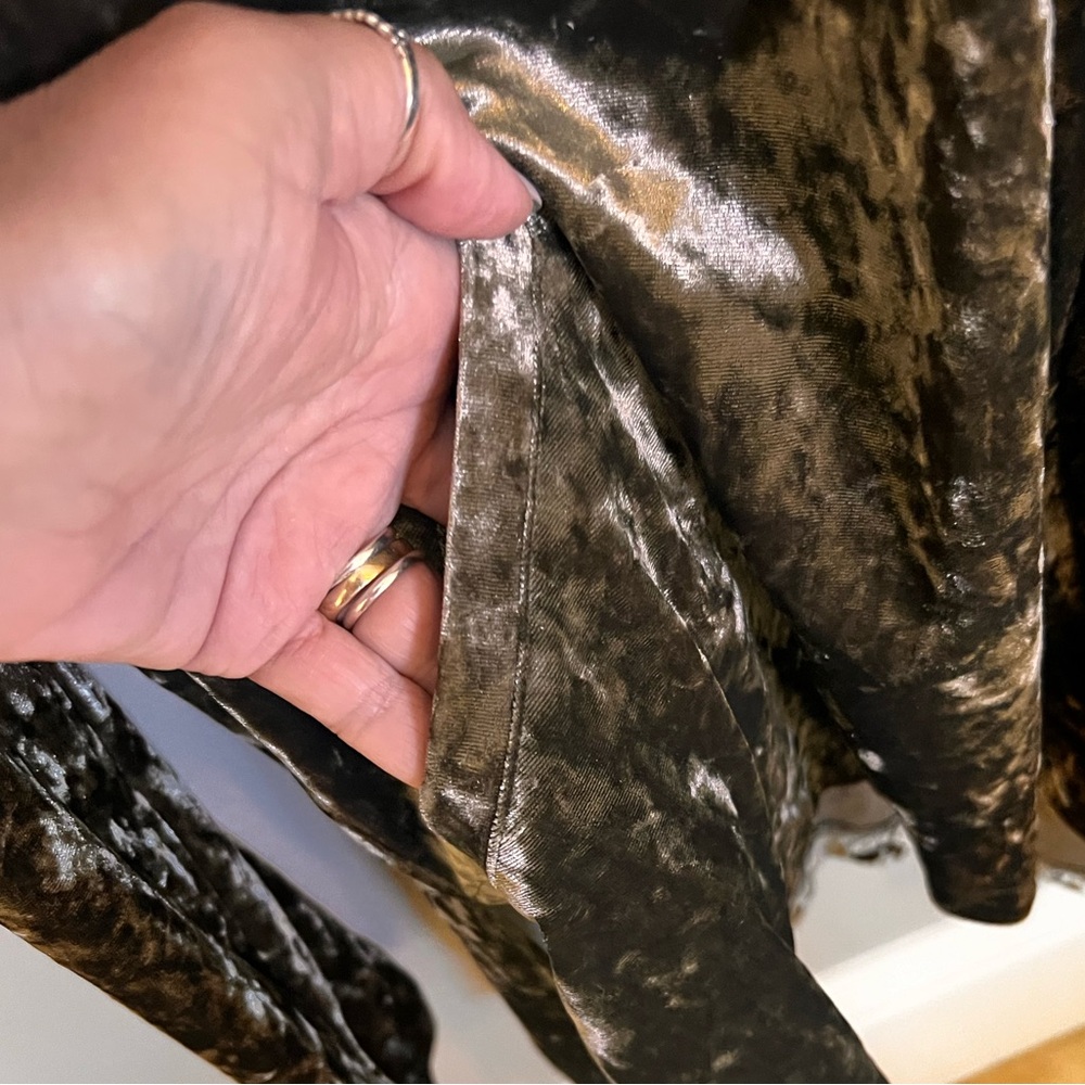 Juicy Couture Army Green Crushed Velvet Hooded Jacket - Picture 6 of 7